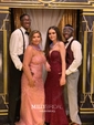 Mermaid Strapless Tulle Beaded Prom Dresses