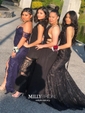 Burgundy Mermaid V-neck Lace Backless Prom Dresses