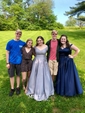 Ball Gown Off-the-shoulder Satin Prom Dresses With Beading