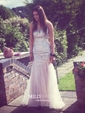 Mermaid Illusion Tulle Backless Beaded Prom Dresses