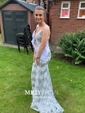Mermaid V-neck Sparkly Sequin Prom Dresses