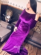 Trumpet/Mermaid V-neck Velvet Sweep Train Prom Dresses