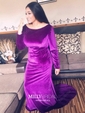 Trumpet/Mermaid V-neck Velvet Sweep Train Prom Dresses