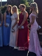 Mermaid Stretch Crepe Off-the-shoulder Prom Dresses With Appliques