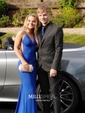 Sheath/Column V-neck Jersey Backless Prom Dresses With Ruched