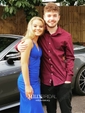 Sheath/Column V-neck Jersey Backless Prom Dresses With Ruched