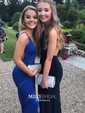 Sheath/Column V-neck Jersey Backless Prom Dresses With Ruched