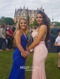 Sheath/Column V-neck Jersey Backless Prom Dresses With Ruched