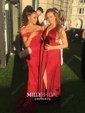 Mermaid Stretch Crepe Off-the-shoulder Prom Dresses With Appliques