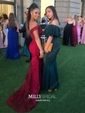 Mermaid Stretch Crepe Off-the-shoulder Prom Dresses With Appliques