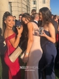 Mermaid Stretch Crepe Off-the-shoulder Prom Dresses With Appliques