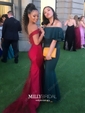 Mermaid Stretch Crepe Off-the-shoulder Prom Dresses With Appliques