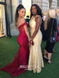 Mermaid Stretch Crepe Off-the-shoulder Prom Dresses With Appliques