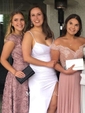 Sheath/Column V-neck Jersey Prom Dresses With Ruched