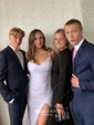 Sheath/Column V-neck Jersey Prom Dresses With Ruched