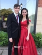 Ball Gown Off-the-shoulder Satin Floor-length Sashes / Ribbons Prom Dresses