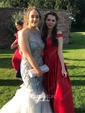 Ball Gown Satin Floor-length Off-the-shoulder Prom Dresses