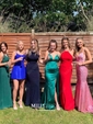 Mermaid V-neck Sparkly Sequin Prom Dresses With Appliques