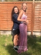 Mermaid V-neck Sparkly Sequin Prom Dresses With Appliques