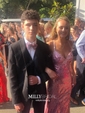 Mermaid V-neck Sparkly Sequin Prom Dresses With Appliques