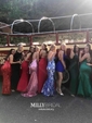 Mermaid V-neck Sparkly Sequin Prom Dresses With Appliques