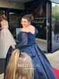 Ball Gown Off-the-shoulder Satin Modest Prom Dresses With Beading