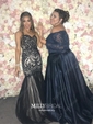 Ball Gown Off-the-shoulder Satin Modest Prom Dresses With Beading