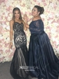 Ball Gown/Princess Sweep Train Off-the-shoulder Satin Beading Prom Dresses