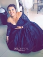 Ball Gown Off-the-shoulder Satin Modest Prom Dresses With Beading