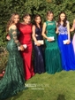 Mermaid Illusion Long Sleeves Lace Prom Dresses With Appliques