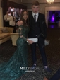 Mermaid Illusion Long Sleeves Lace Prom Dresses With Appliques