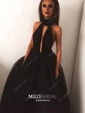 Black Ball Gown High Neck Tulle Backless Cut Out Prom Dresses