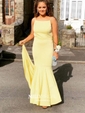 Trumpet/Mermaid Scoop Neck Jersey Sweep Train Prom Dresses
