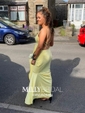 Trumpet/Mermaid Scoop Neck Jersey Sweep Train Prom Dresses