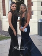 Mermaid Strapless Satin Prom Dresses With Beading