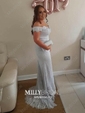 Mermaid Off-the-shoulder Lace Prom Dresses With Appliques