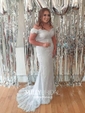 Mermaid Off-the-shoulder Lace Prom Dresses With Appliques