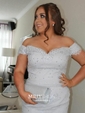 Mermaid Off-the-shoulder Lace Prom Dresses With Appliques
