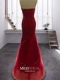 Mermaid Strapless Tulle Beaded Prom Dresses