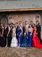 Ball Gown V-neck Backless Satin Prom Dresses With Beading
