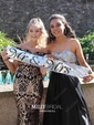 A-line Sweetheart Chiffon Floor-length Beading Prom Dresses