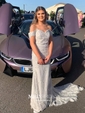Mermaid Off-the-shoulder Lace Prom Dresses With Appliques