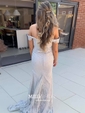 Trumpet/Mermaid Sweep Train Off-the-shoulder Lace Appliques Lace Prom Dresses