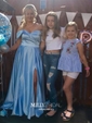 Ball Gown Off-the-shoulder Satin Modest Prom Dresses With Ruched