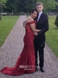 Mermaid Stretch Crepe Off-the-shoulder Prom Dresses With Appliques