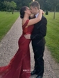 Mermaid Stretch Crepe Off-the-shoulder Prom Dresses With Appliques