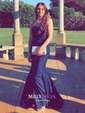 Mermaid Strapless Stretch Crepe Prom Dresses With Appliques