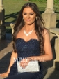 Mermaid Strapless Stretch Crepe Prom Dresses With Appliques