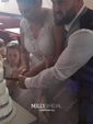 Ball Gown/Princess V-neck Tulle Court Train Wedding Dresses With Appliques Lace
