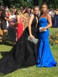 Black Ball Gown High Neck Tulle Backless Cut Out Prom Dresses